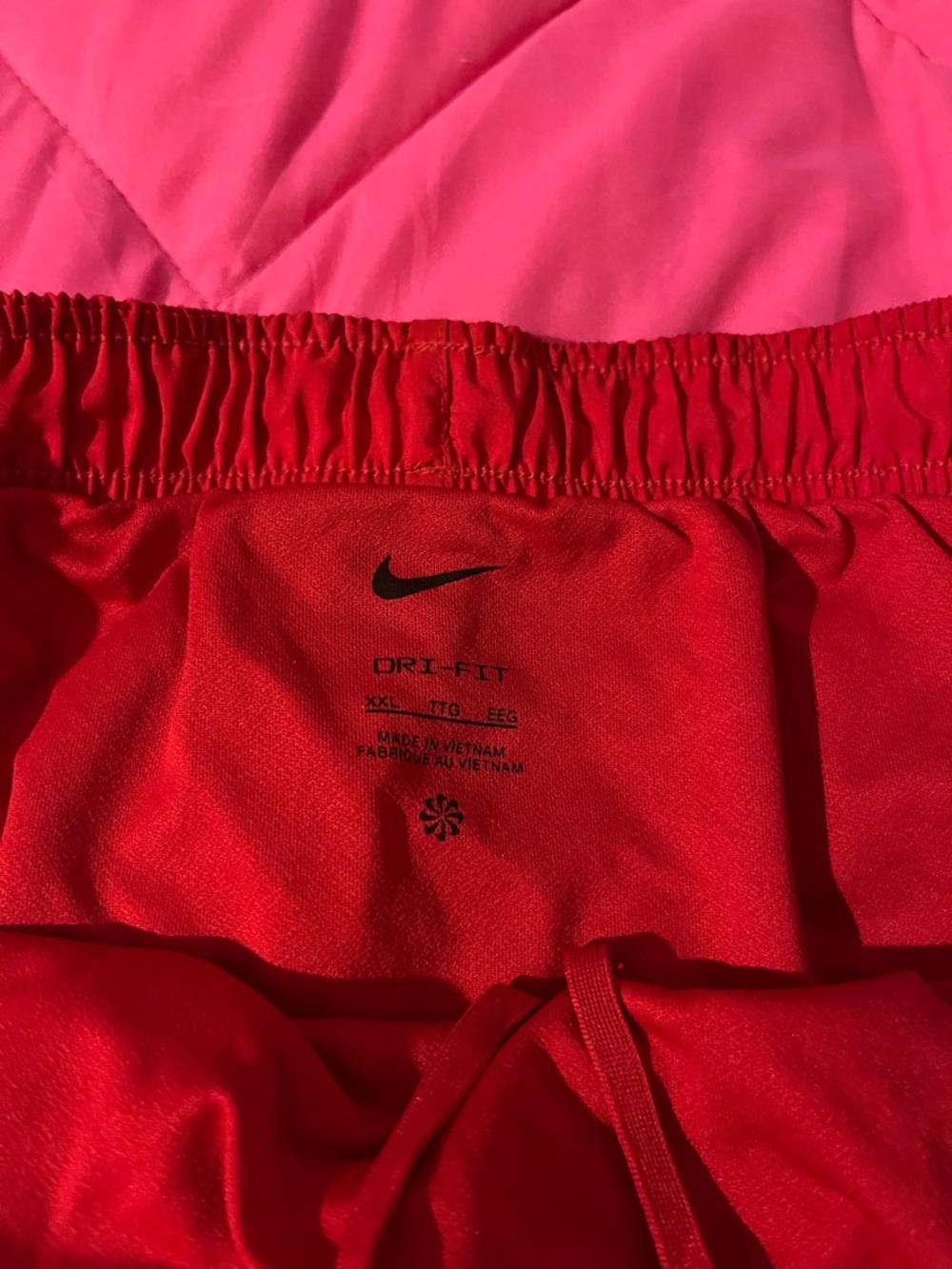 Nike Women's Red Athletic Running Shorts with Black & White Trim - Picture 3 of 5